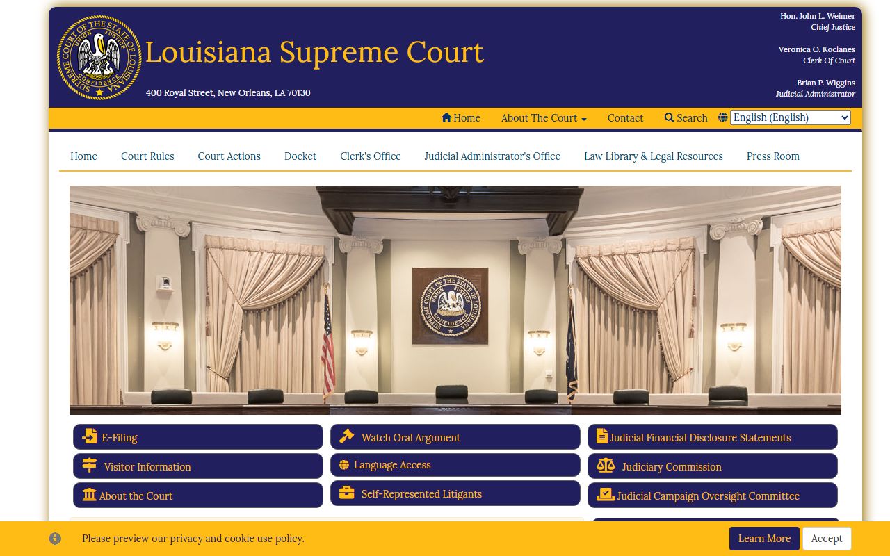 Louisiana Supreme Court site for Jefferson Parish appeals