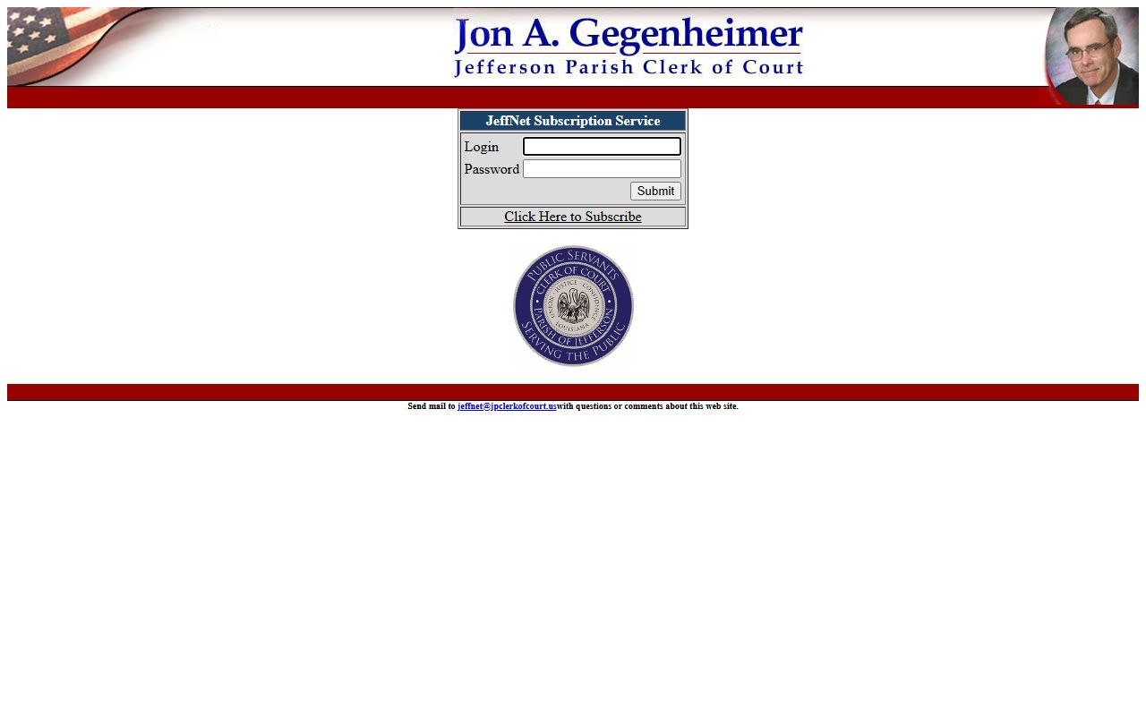 Jefferson Parish Clerk online application portal for marriage and divorce records